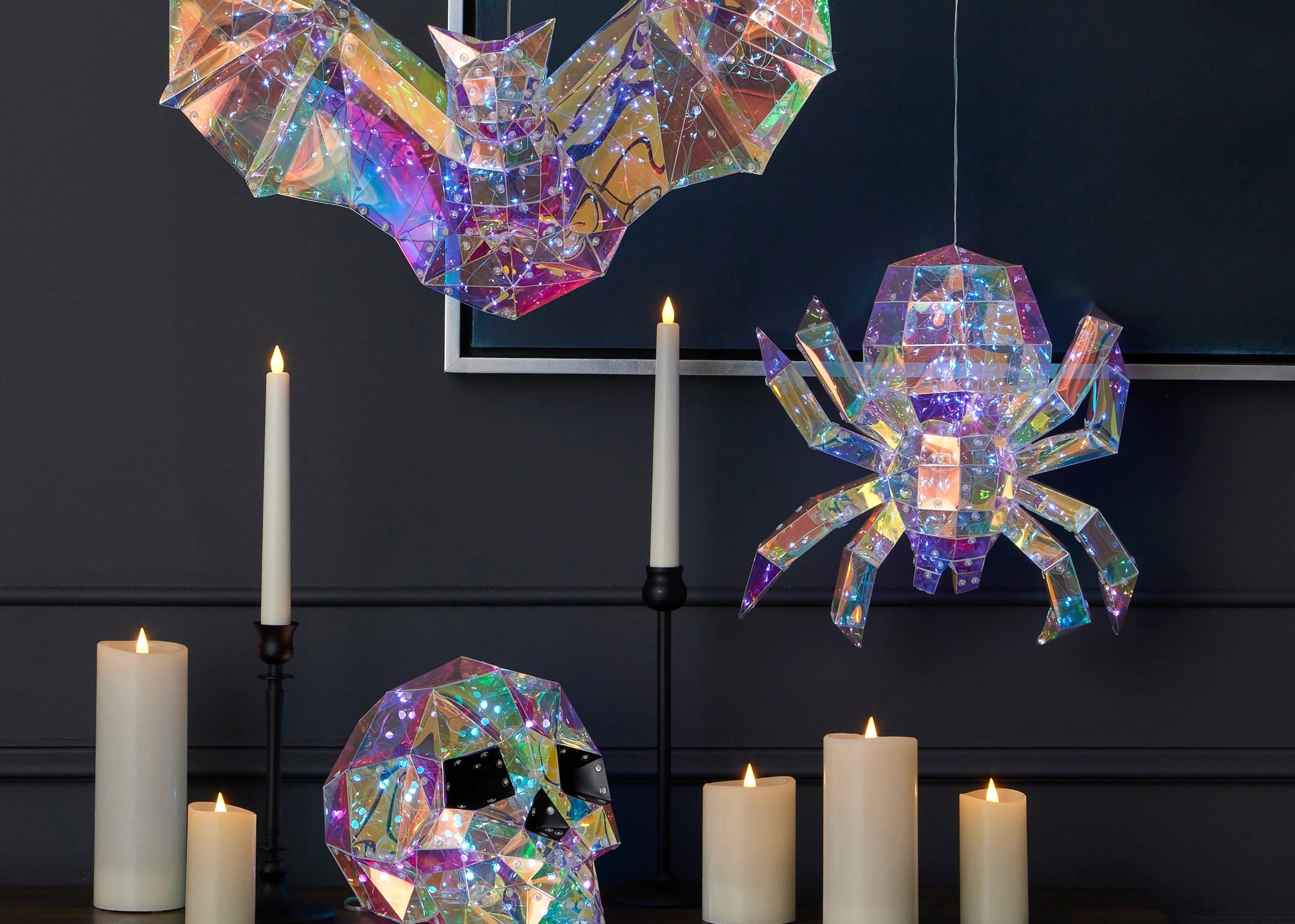 Prismatic Iridescent Phantom Bat 20", LED lights