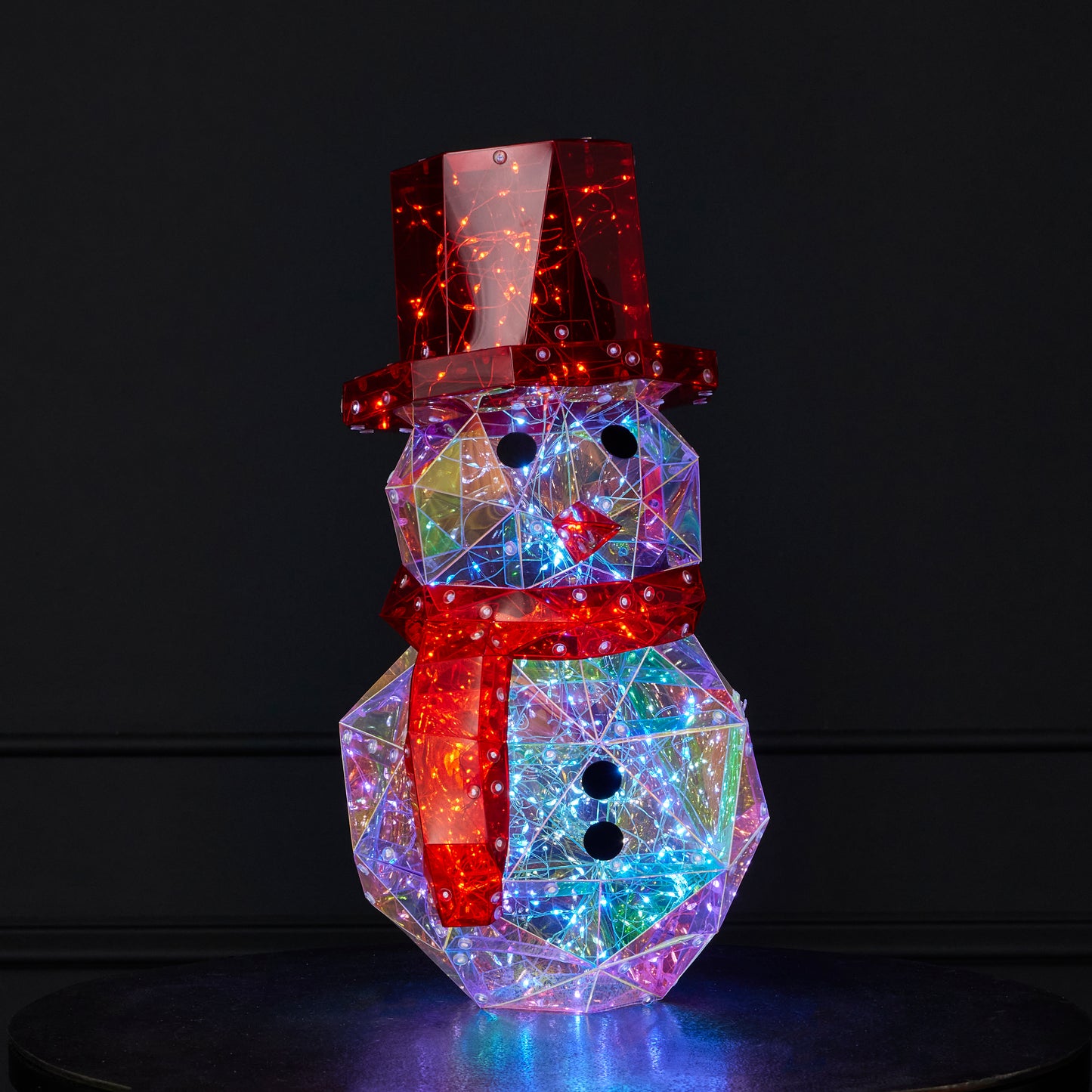 Prismatic Iridescent Snowman 16", LED lights