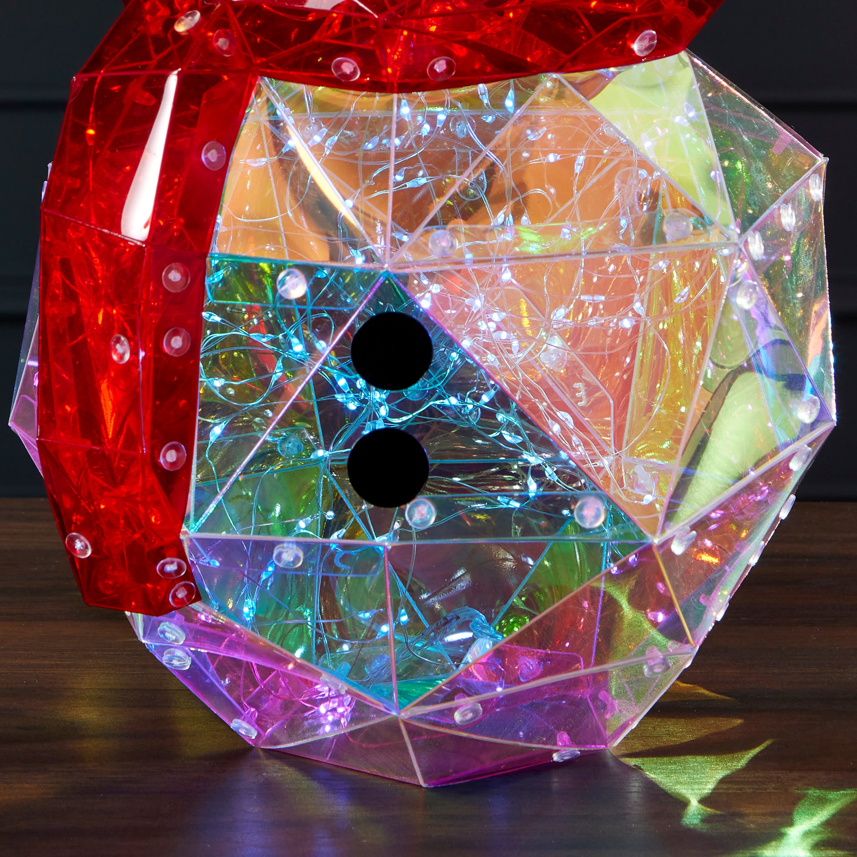 Prismatic Iridescent Snowman 16", LED lights