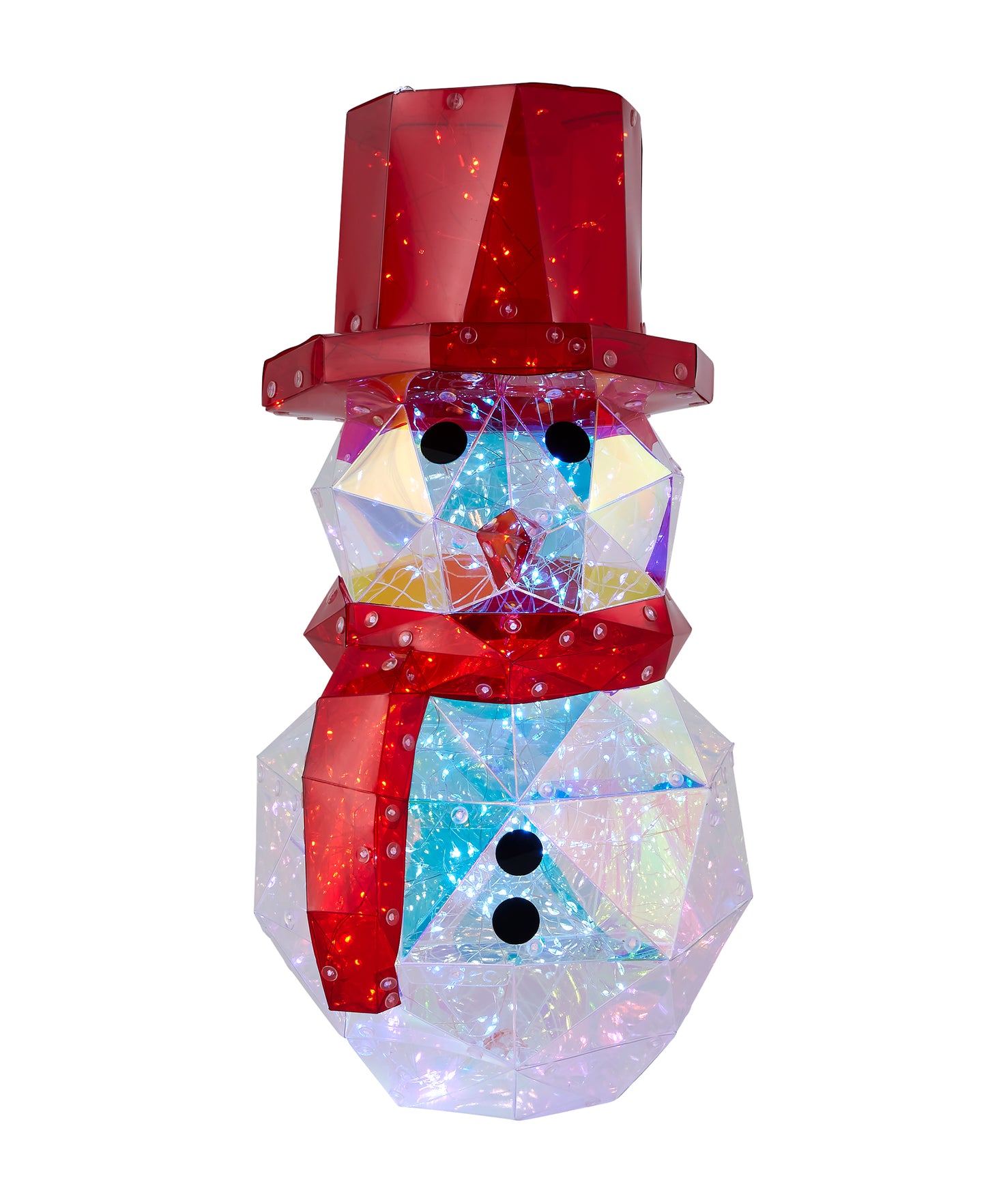 Prismatic Iridescent Snowman 16", LED lights