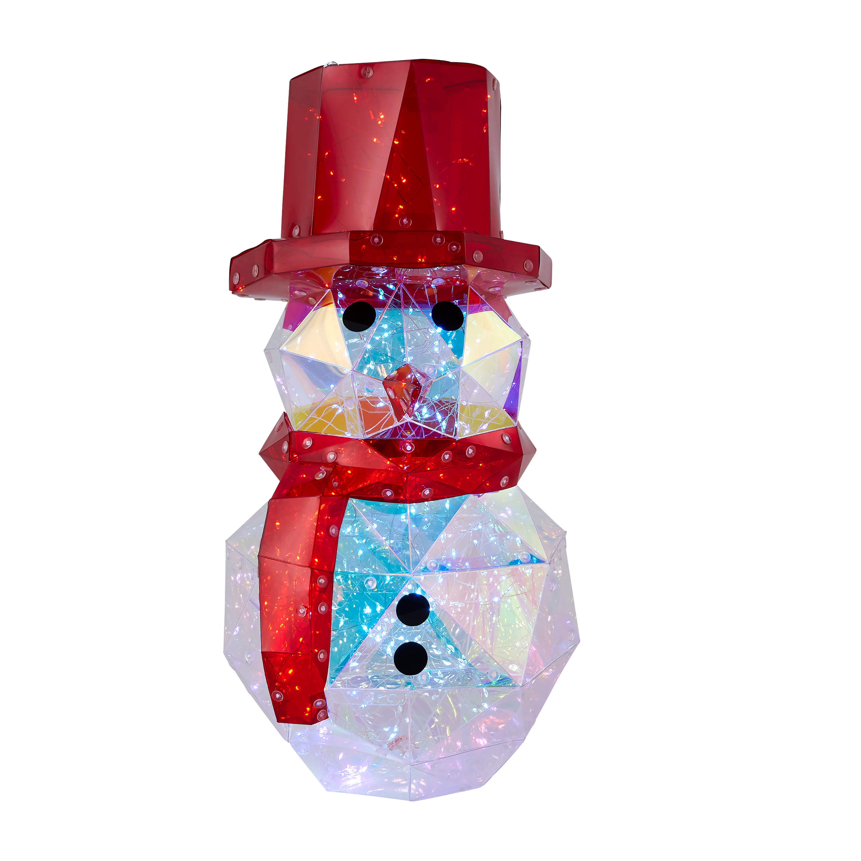Prismatic Iridescent Snowman 16", LED lights