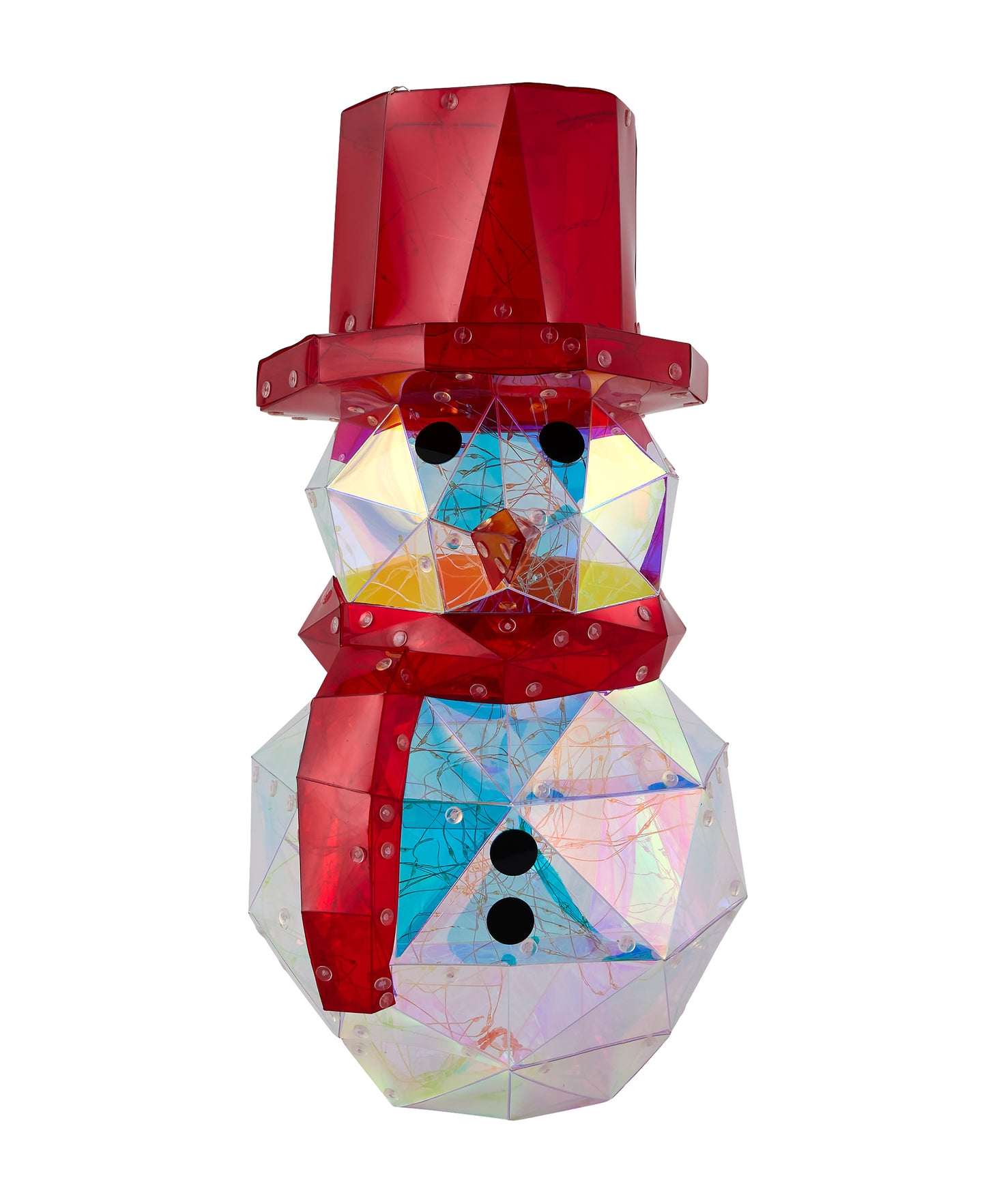 Prismatic Iridescent Snowman 16", LED lights