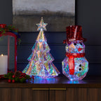 Prismatic Iridescent Snowman 16", LED lights