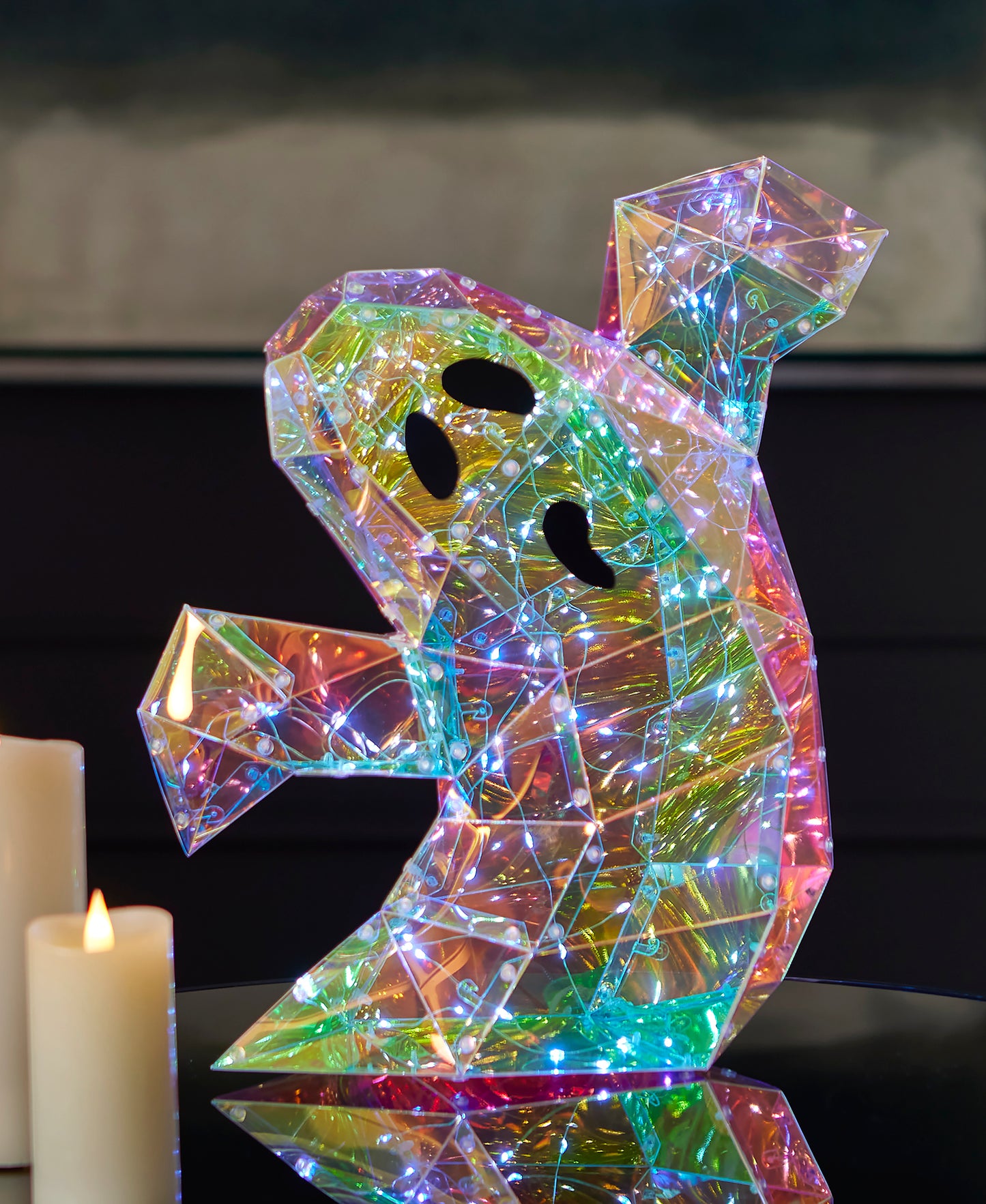 Prismatic Iridescent Spooky Ghost I 16", LED lights