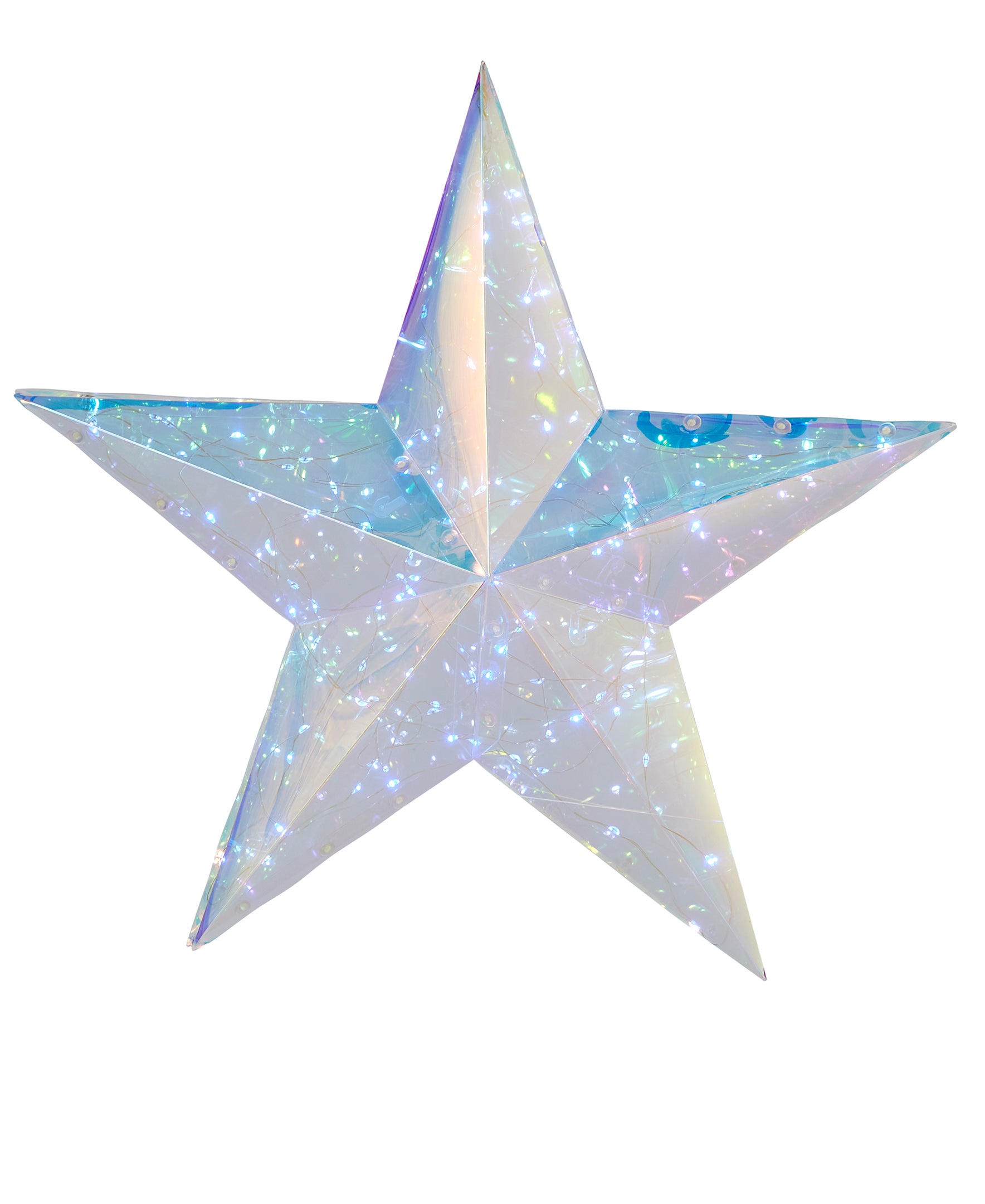 Prismatic Iridescent Traditional Star 14", LED lights