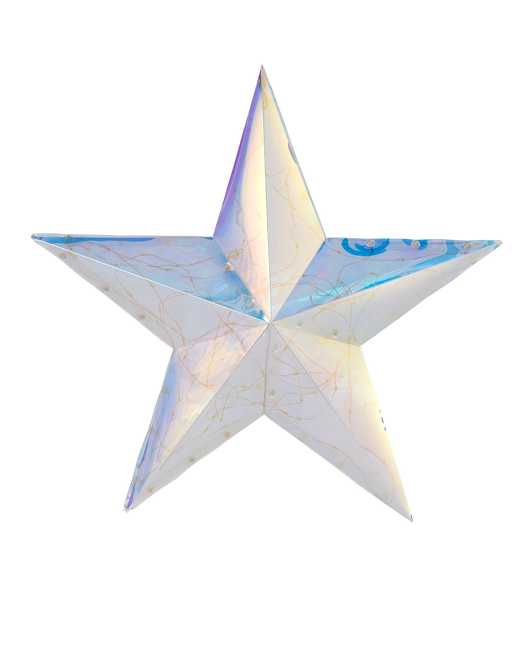 Prismatic Iridescent Traditional Star 14", LED lights