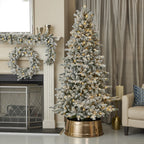 Palmetto Pine Flocked Tree with Dual LED lights and 9 Functions