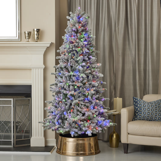 Palmetto Pine Flocked Tree with Dual LED lights and 9 Functions