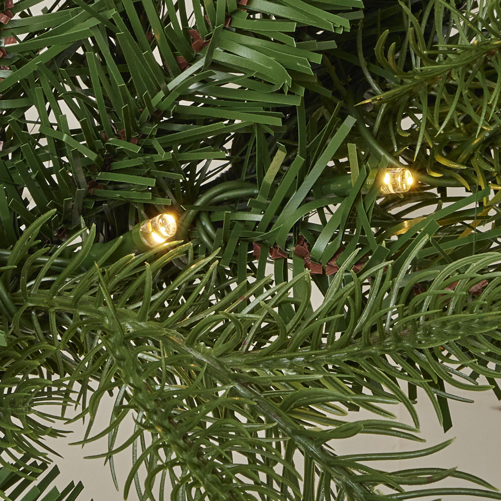 Palmetto Pine 6ft Garland Pre-lit with 50 Dual LED lights and 9 Functions (Battery-Operated)