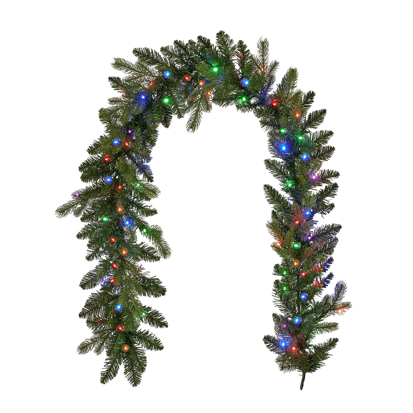 Palmetto Pine 6ft Garland Pre-lit with 50 Dual LED lights and 9 Functions (Battery-Operated)