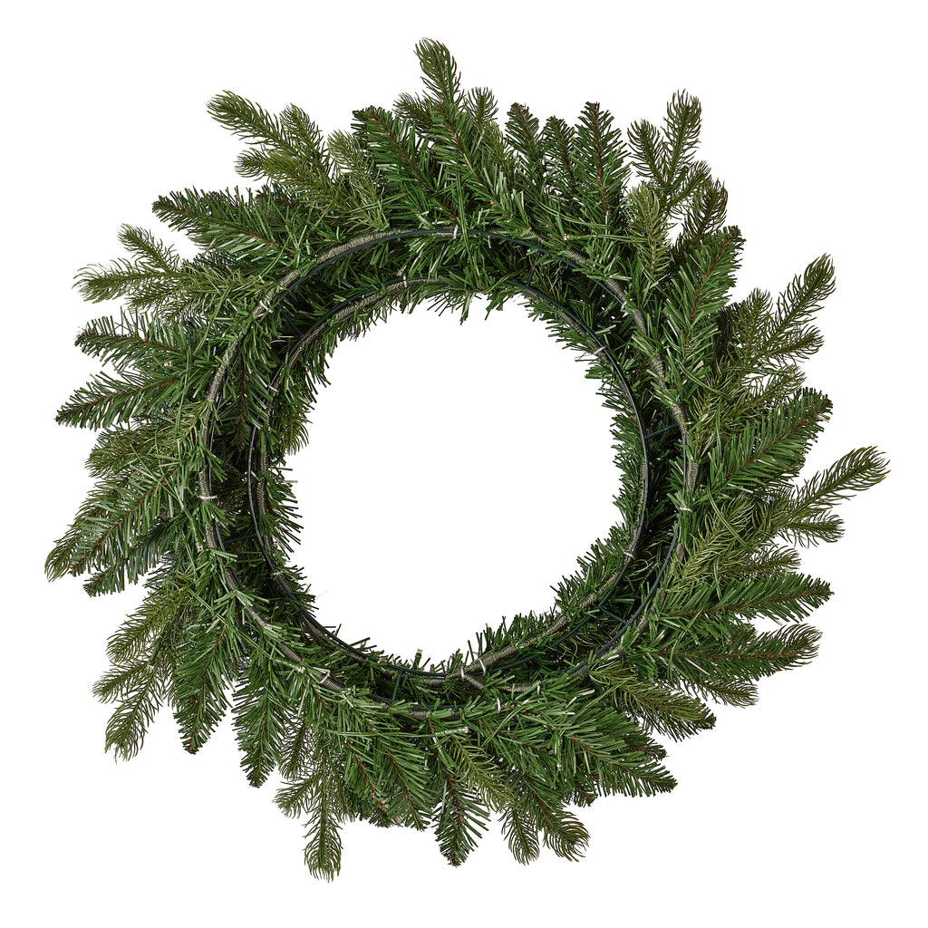 Palmetto Pine 24in Wreath Pre-lit with 50 Dual LED lights and 9 Functions (Battery-Operated)