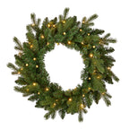 Palmetto Pine 24in Wreath Pre-lit with 50 Dual LED lights and 9 Functions (Battery-Operated)