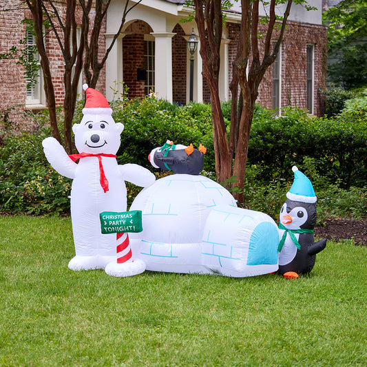 Polar Bear & Penguins with Igloo Inflatable