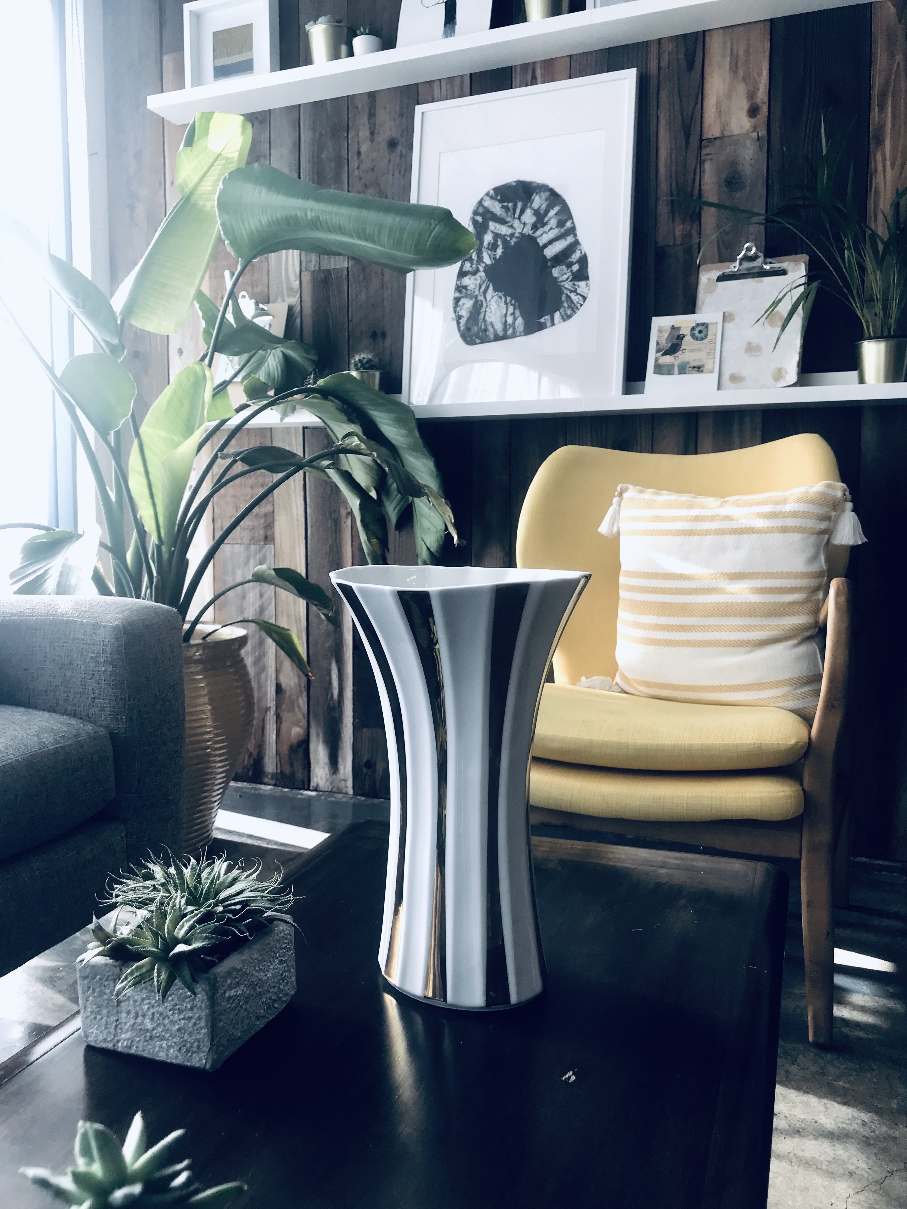 Gold Stripe Porcelain Vase