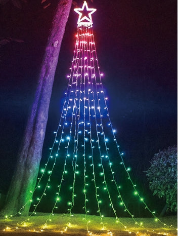Vivvi App-Based Customizable, Color-Changing Waterfall Lights - 11 ft. tall