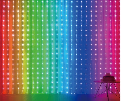 Vivvi App-Based Customizable, Color-Changing Indoor/Outdoor Curtain Lights, 6ft x 6ft