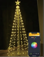 Vivvi App-Based Customizable, Color-Changing Cone Tree, 6 ft. tall