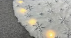 Vivvi App-Based Customizable, White Snowflake Tree Skirt with Color-Changing LED Lights, 42" diameter