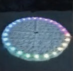Vivvi App-Based Customizable, White Snowflake Tree Skirt with Color-Changing LED Lights, 42" diameter