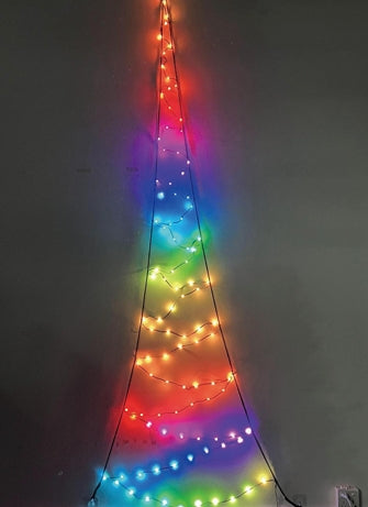 Customizable, Color-Changing 2D LED Hanging Christmas Tree, 31" tall