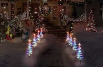 Vivvi App-Based Customizable, Color-Changing 24" Christmas Tree Path Lights - Set of 4
