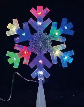 Vivvi App-Based Customizable, Color-Changing 8" Christmas Snowflake Tree Topper