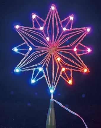 Vivvi App-Based Customizable, Color-Changing 8" Christmas Copper Star Tree Topper