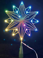 Vivvi App-Based Customizable, Color-Changing 8" Christmas Copper Star Tree Topper