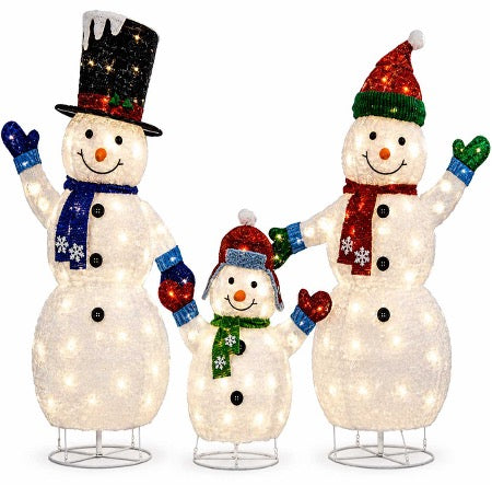 Snowman Family Prelit Outdoor Decoration