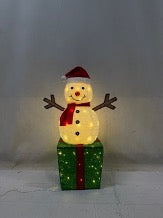 Snowman Present Prelit Outdoor Decoration