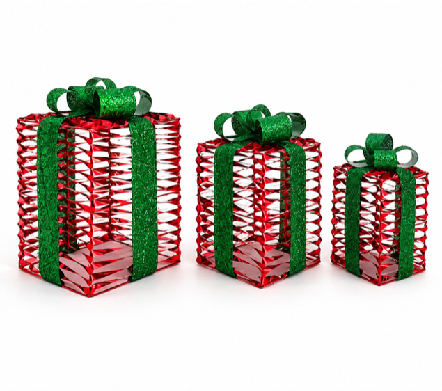 Woven Giftbox 3-Piece Set Outdoor Decoration