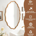 Oval Brushed Gold Mirror 24"x 36" Inch Wall Mounted