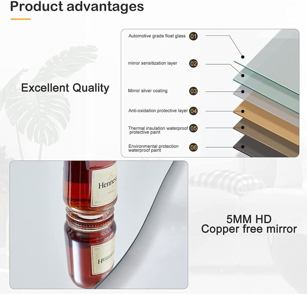 63" X 24" White Full Length Mirror Wooden Frame