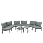 8-Piece Patio Sofa Furniture Set, Half Moon Outdoor Sectional Sofa