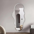 Full Length Wall Mounted Mirror 47x23 Frameless White
