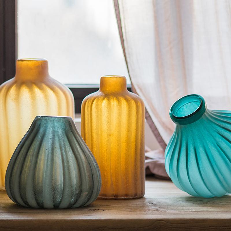 Hand Blown Frosted Vase