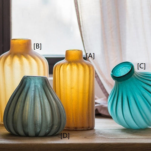 Hand Blown Frosted Vase