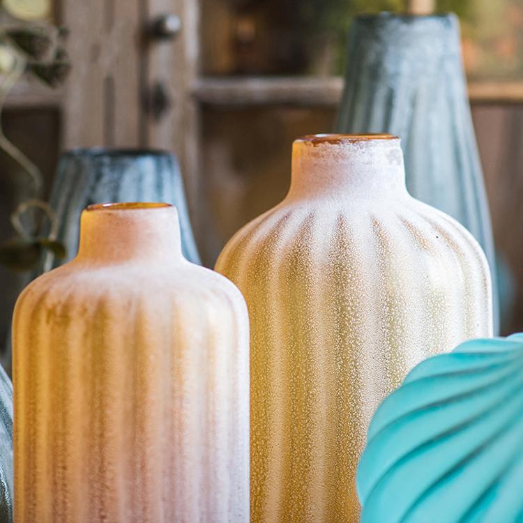 Hand Blown Frosted Vase