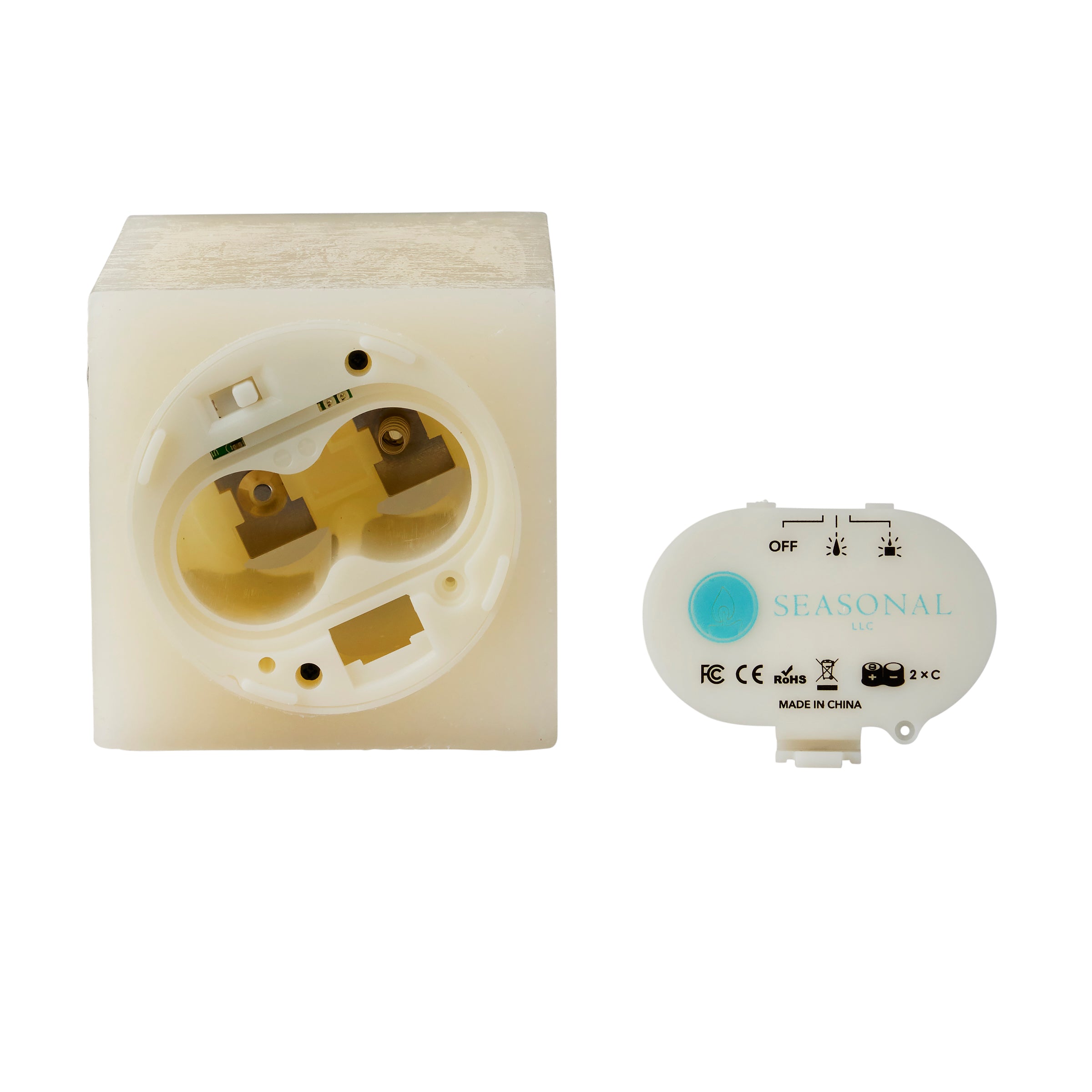 Classic Motion Flameless Square Candle 2pc Set