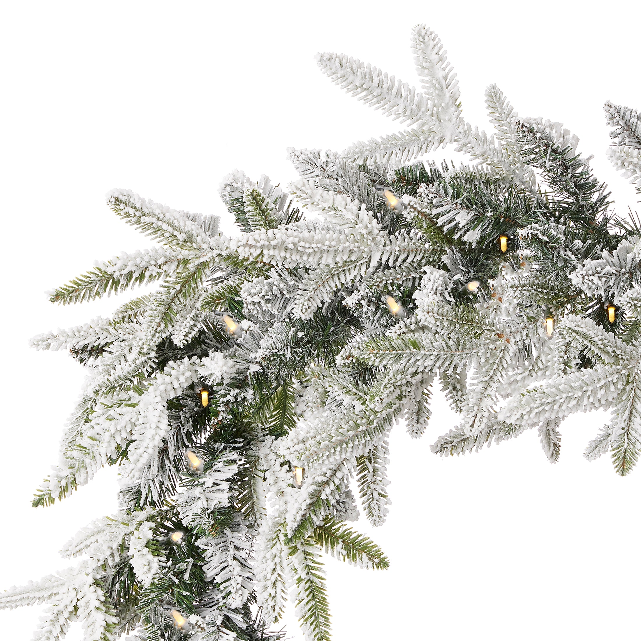 Royal Oaks Flocked Fir 9ft Garland (plug in)