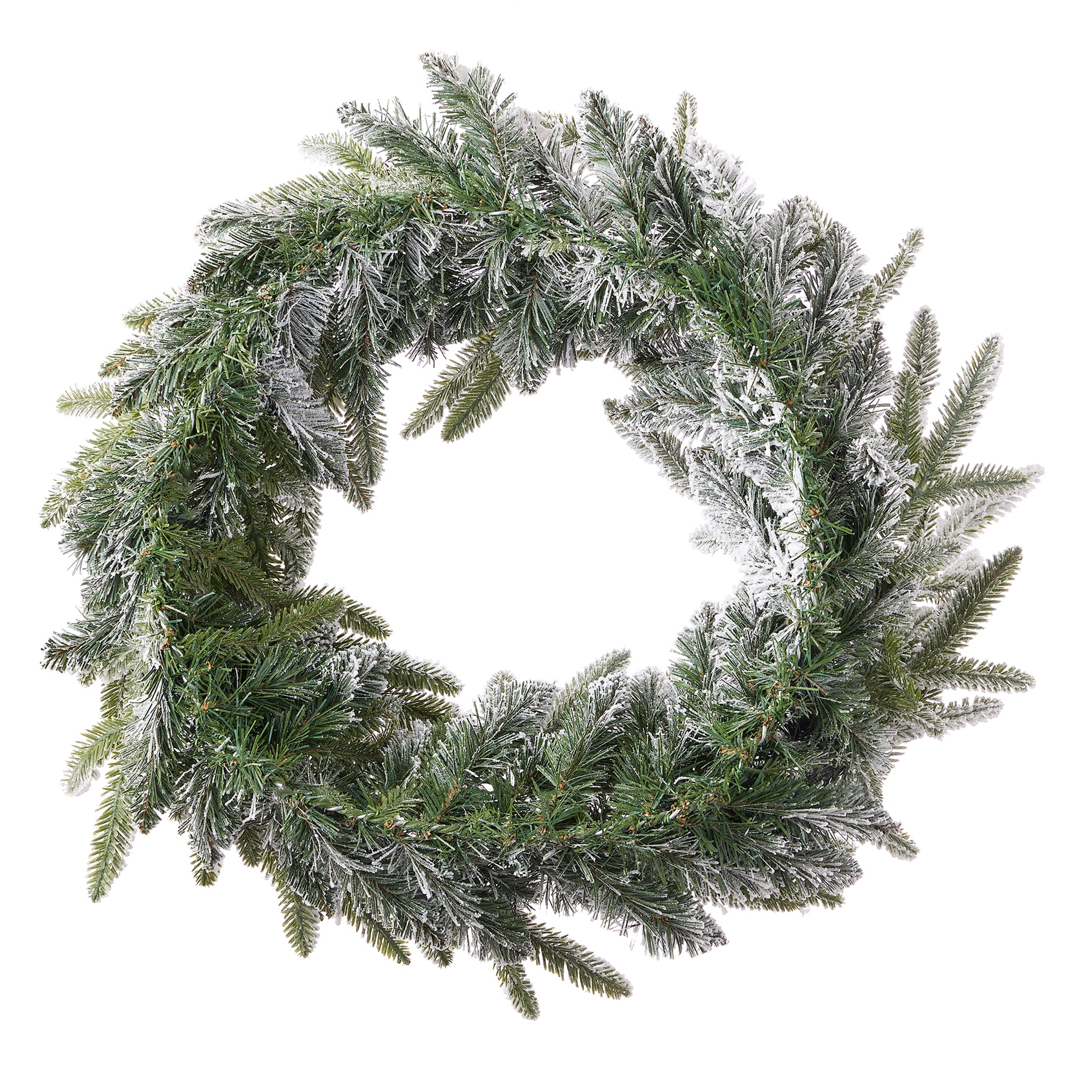 Royal Oaks Flocked Fir 24in Wreath (plug in)