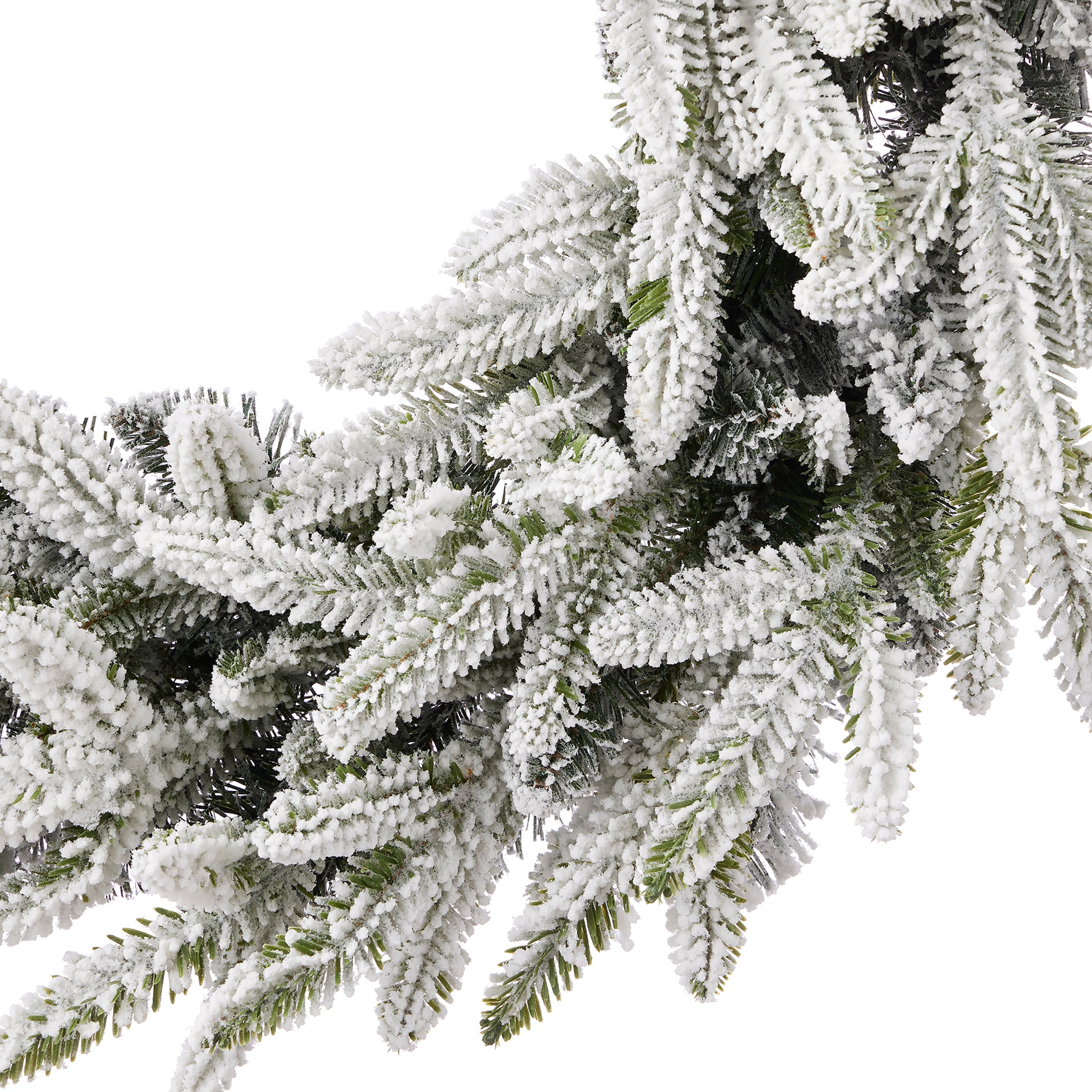 Royal Oaks Flocked Fir 24in Wreath (plug in)