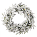 Royal Oaks Flocked Fir 24in Wreath (plug in)