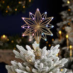 Vivvi App-Based Customizable, Color-Changing 8" Christmas Copper Star Tree Topper