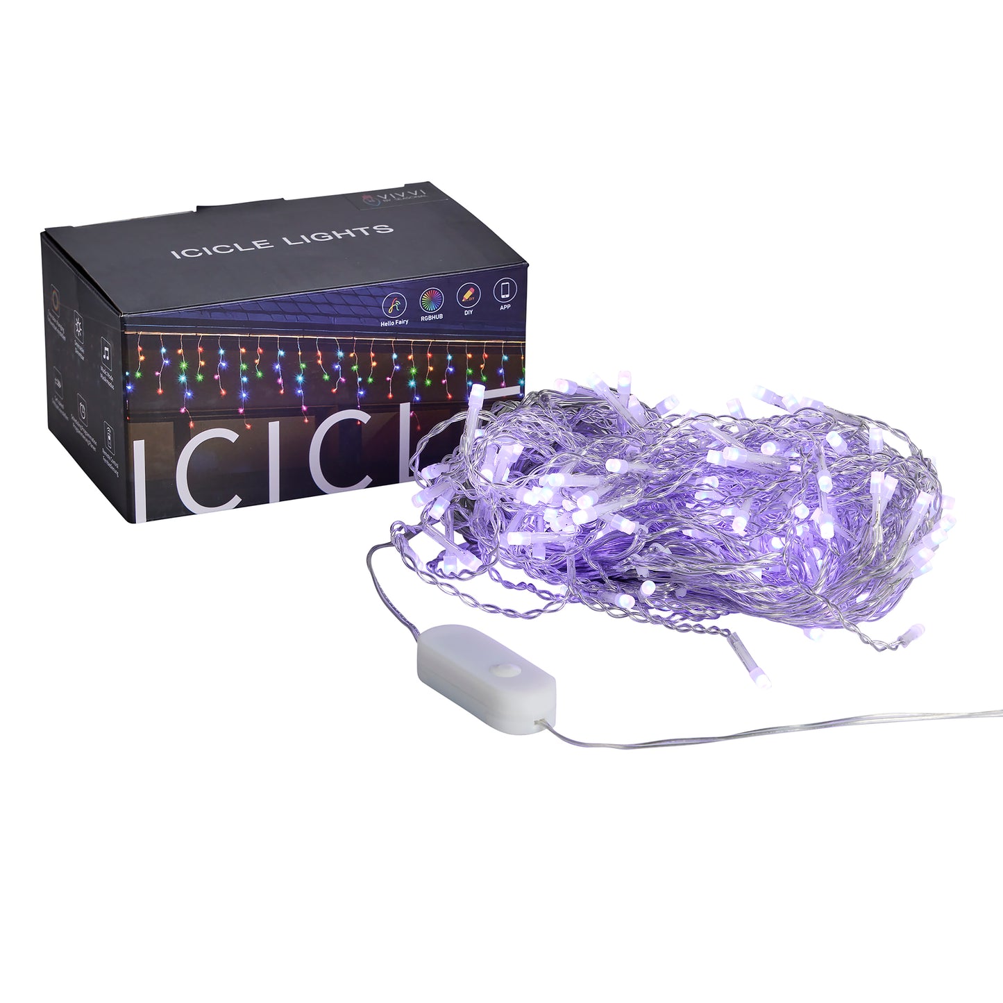 Vivvi App-Based Customizable, Color-changing Icicle Lights - 16 ft. long