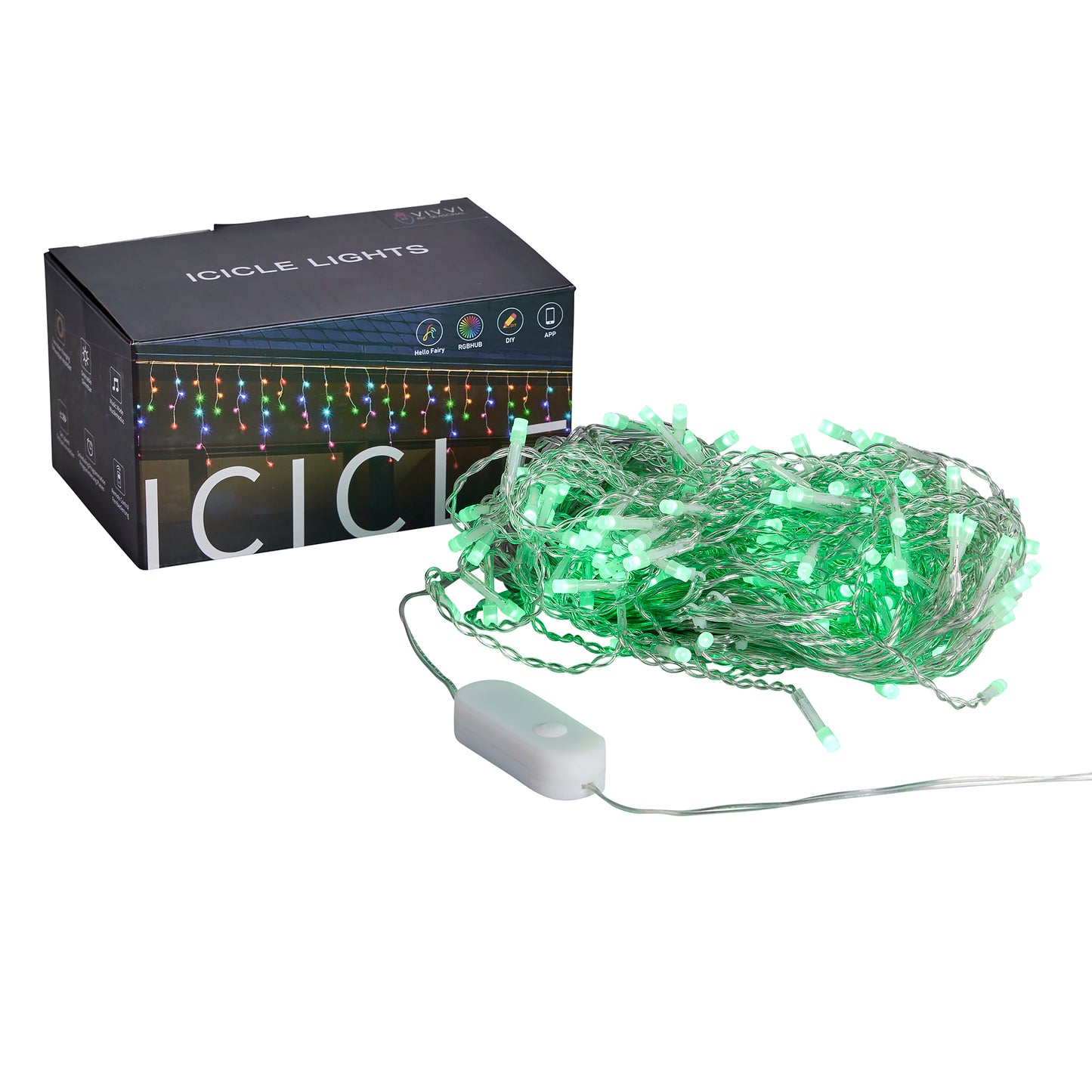 Vivvi App-Based Customizable, Color-changing Icicle Lights - 16 ft. long