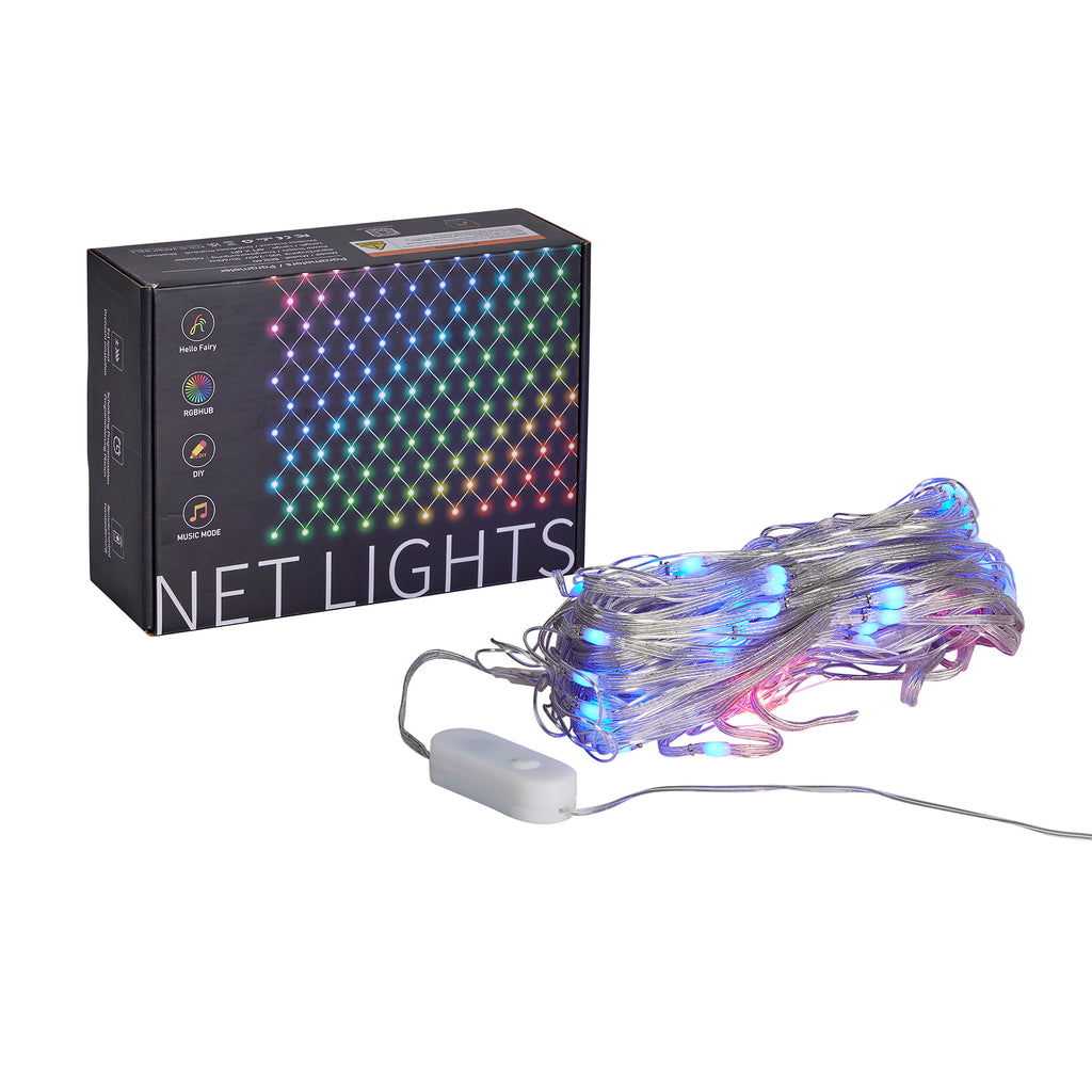Vivvi App-Based Customizable, Color-Changing LED Net Lights 5ft x 3ft