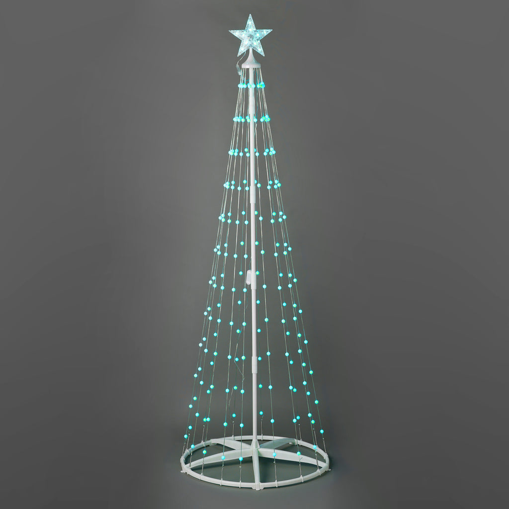 Vivvi App-Based Customizable, Color-Changing Cone Tree, 6 ft. tall