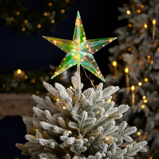 Vivvi App-Based Customizable, Color Changing 11" Christmas Prismatic Star Tree Topper