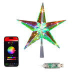 Vivvi App-Based Customizable, Color Changing 11" Christmas Prismatic Star Tree Topper